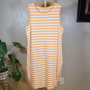 Time and Tru Orange And White Striped Sleeveless Dress Size XXXL(22) 100…